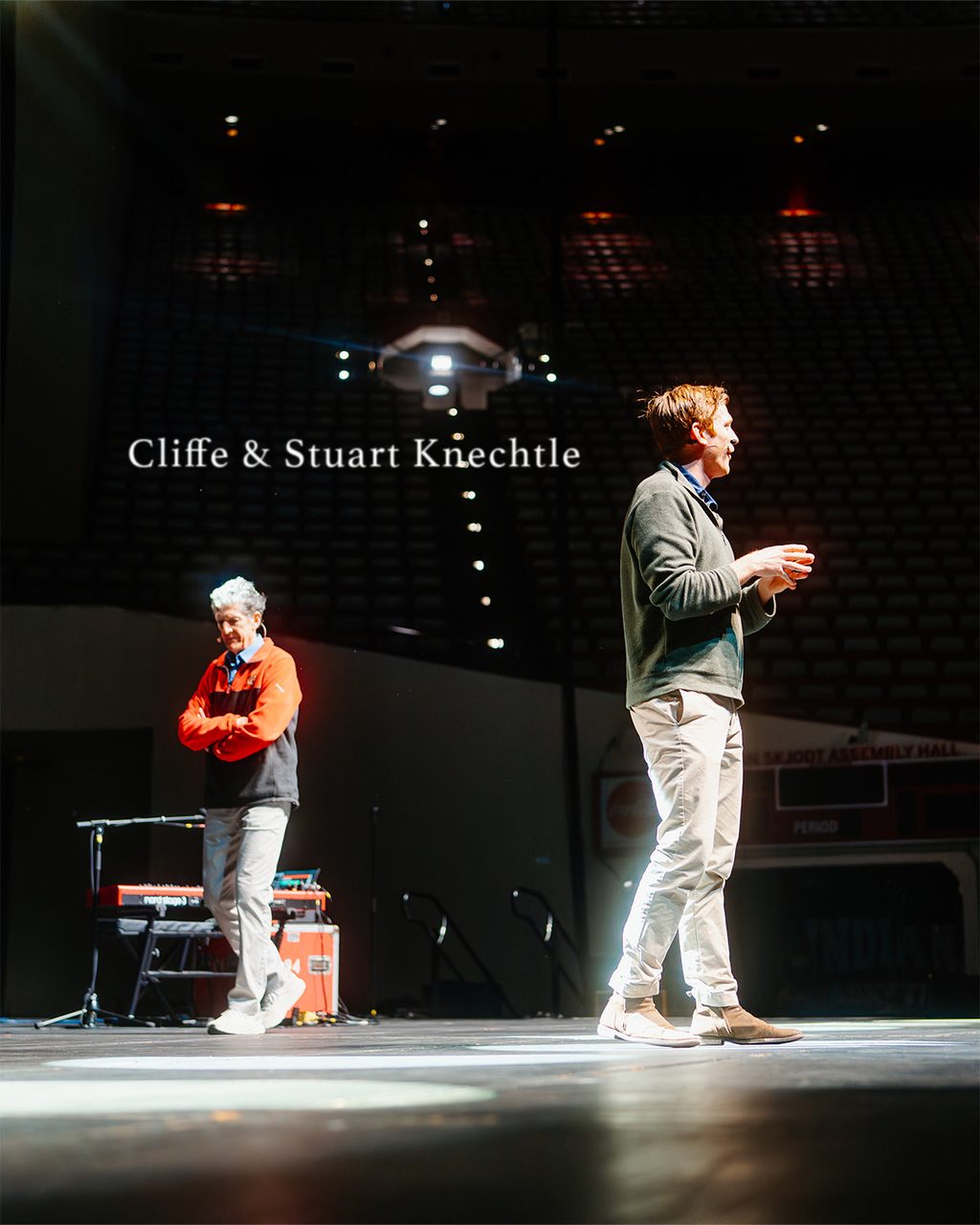 Cliffe & Stuart Knechtle on stage at Simon Skjodt Assembly Hall